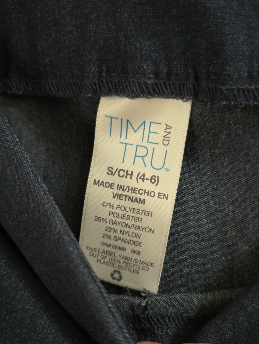 Time and Tru Navy Pull-On Bermuda Shorts - Picture 3 of 3